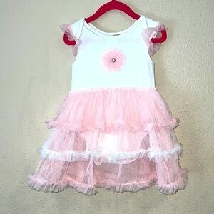Nanette Lepore Baby girls poufy ruffle one pc dress sz 24 M
